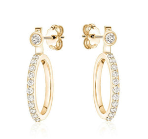 BEZEL STUD DIAMOND JACKET HOOPS (0.45CTW) 14K Gold