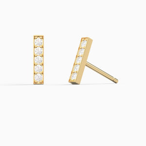 Diamonds Bar Stud Earrings 0.10 ctw.