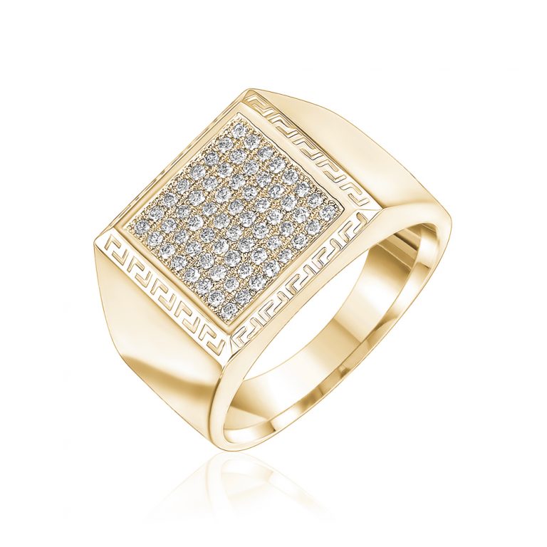 Men's Diamond Rings in Yellow Gold 0.45 CTW.