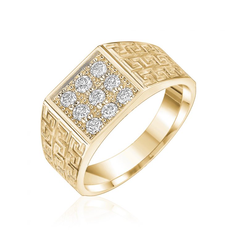 Men's Diamond Rings in Yellow Gold 0.40 CTW.