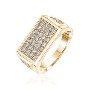 Men's Diamond Rings in Yellow Gold 0.55 CTW.