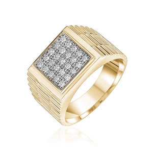 Men's Diamond Rings in Yellow Gold 0.50 CTW.