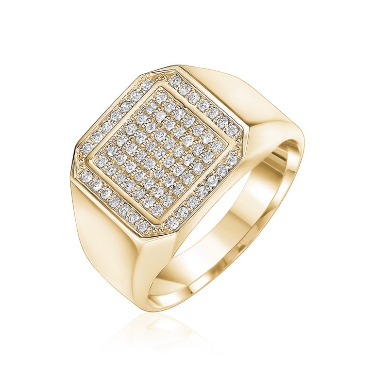 Men's Diamond Rings in Yellow Gold 0.50 CTW.