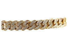 Charger l&#39;image dans la galerie, 10K Yellow Gold Bracelet for men Solid (pavé)
