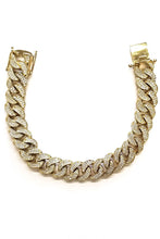 Charger l&#39;image dans la galerie, 10K Yellow Gold Bracelet for men Solid (pavé)
