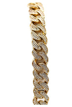 Charger l&#39;image dans la galerie, 10K Yellow Gold Bracelet for men Solid (pavé)
