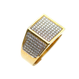 Men's Rings in Yellow 10K Gold (micro pavé)