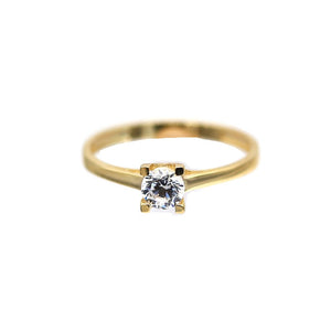 Women's Rings in Yellow 10K Gold Solitaire