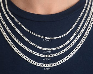 Sterling Silver 3 mm Mariner Chain