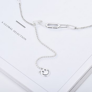 STERLING SILVER SMILEY NECKLACE