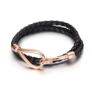 Fancy Stainless steel & Leather Bracelet