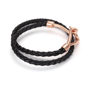 Fancy Stainless steel & Leather Bracelet