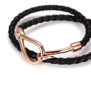 Fancy Stainless steel & Leather Bracelet