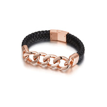 Charger l&#39;image dans la galerie, CUBAN LINK LEATHER BRACELET
