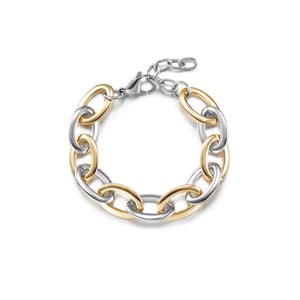 Two Tone Oval Link Bracelet