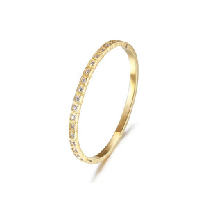 SINGLE ROW CZ STONE HINGED BANGLE