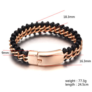 Fancy Stainless steel& Leather Bracelet