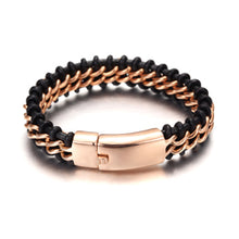 Charger l&#39;image dans la galerie, Fancy Stainless steel&amp; Leather Bracelet
