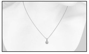 Halo White Gold Diamond Solitaire Pendant 14K Gold