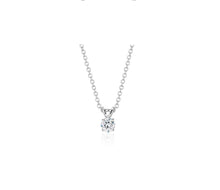 Charger l&#39;image dans la galerie, 10K SOLID WHITE GOLD CLASSIC ROUND CUBIC ZIRCONIA SOLITAIRE PENDANT-4mm-1/4CT
