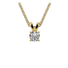 Charger l&#39;image dans la galerie, 10K SOLID YELLOW GOLD CLASSIC ROUND CUBIC ZIRCONIA SOLITAIRE PENDANT-4mm-1/4CT
