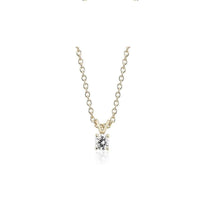 Charger l&#39;image dans la galerie, 10K SOLID YELLOW GOLD CLASSIC ROUND CUBIC ZIRCONIA SOLITAIRE PENDANT-4mm-1/4CT
