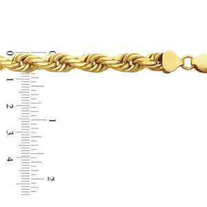 10k Gold 8.0mm Diamond Cut Rope Bracelet