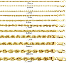 Charger l&#39;image dans la galerie, 10k Gold 1.5mm Diamond Cut Rope Bracelet
