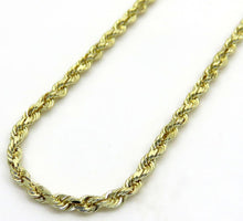 Charger l&#39;image dans la galerie, 10K Yellow Gold 1.5MM Solid Rope Chain Diamond Cut Necklace
