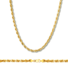 Charger l&#39;image dans la galerie, 10K Yellow Gold 4MM Hollow Rope Chain Necklace
