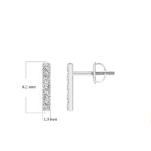 Load image into Gallery viewer, Diamonds Bar Stud Earrings 0.10 ctw.
