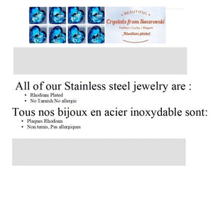 Stainless Steel Rectangle Earrings Made with Crystal from SWAROVSKI®-London Blue