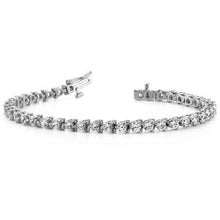 Load image into Gallery viewer, Diamond Tennis Bracelet In White Gold 3 PRONGS 1.00 CTW
