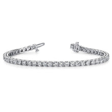 Load image into Gallery viewer, Diamond Tennis Bracelet In White Gold 4 PRONGS 3.00 CTW
