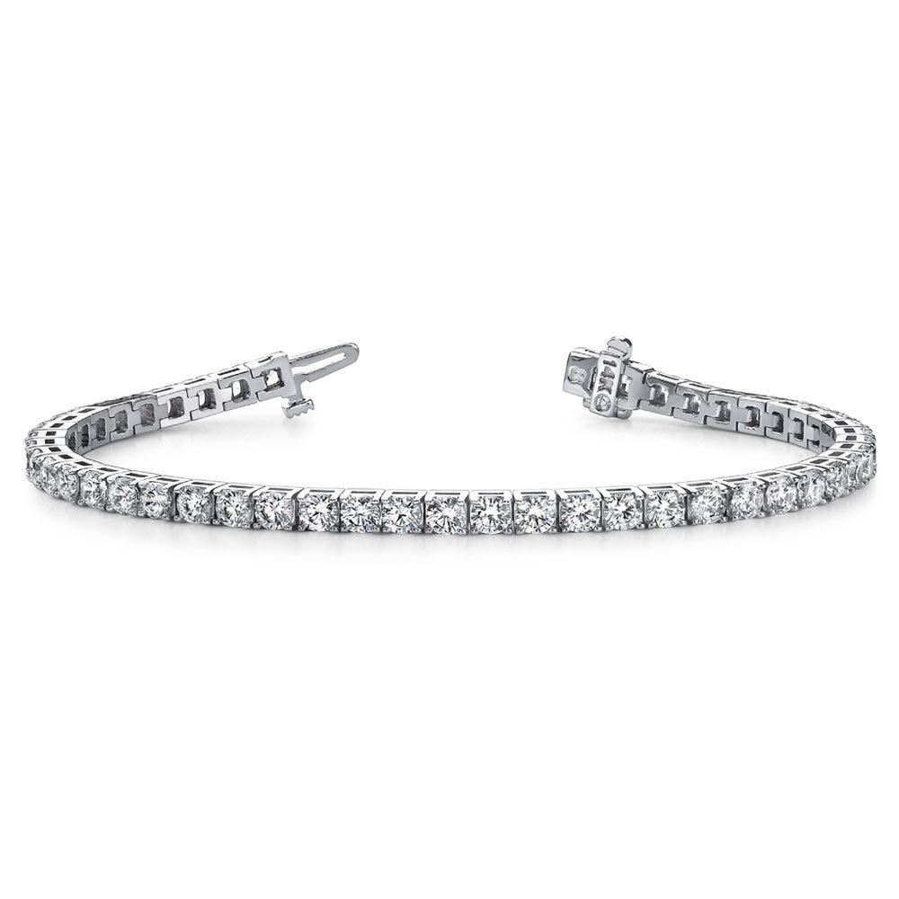 Diamond Tennis Bracelet In White Gold 4 PRONGS 3.00 CTW