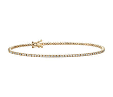 Charger l&#39;image dans la galerie, Four Prong Diamond Tennis Bracelet In 18K White/Yellow Gold (1.00 Ctw)
