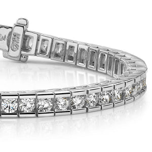 Diamond Tennis Bracelet Round Channel In White Gold (2.50 Ctw)