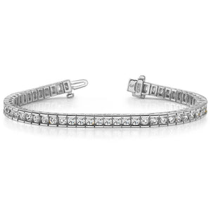 Diamond Tennis Bracelet Round Channel In White Gold (2.50 Ctw)