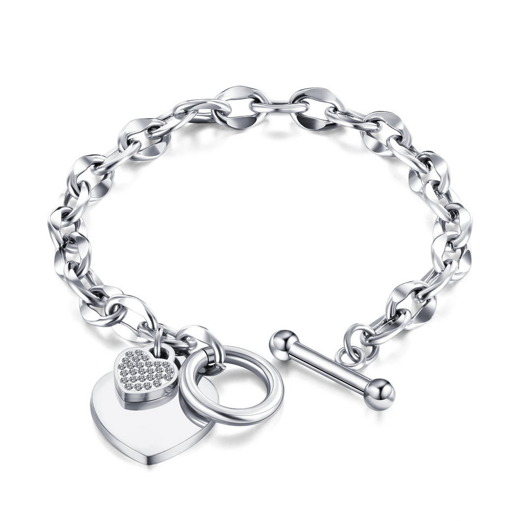 Fancy Stainless steel HEART Bracelet