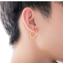 Charger l&#39;image dans la galerie, Fancy Stainless steel Hoops Gold color Earrings
