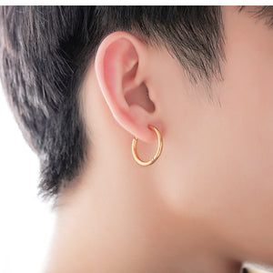 Fancy Stainless steel Hoops Gold color Earrings