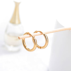 Fancy Stainless steel Hoops Gold color Earrings