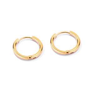 Fancy Stainless steel Hoops Gold color Earrings