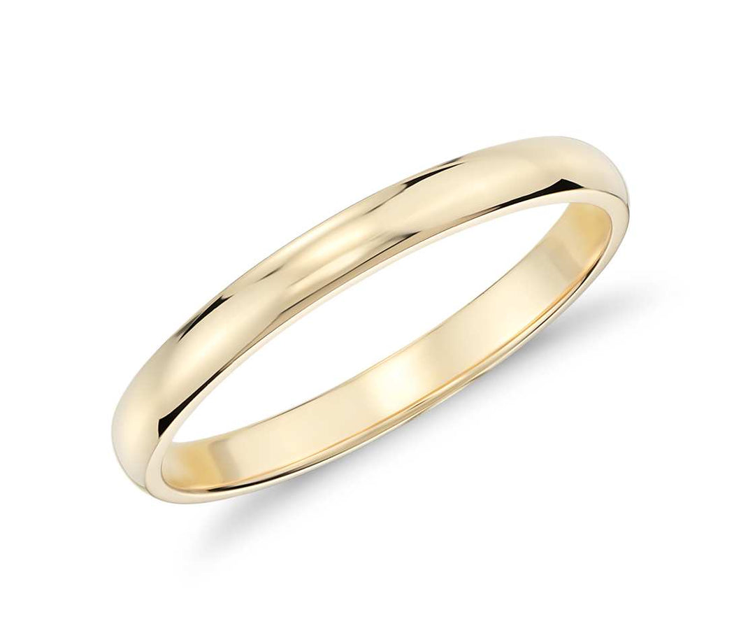 Gold wedding Bands Yellow-2MM