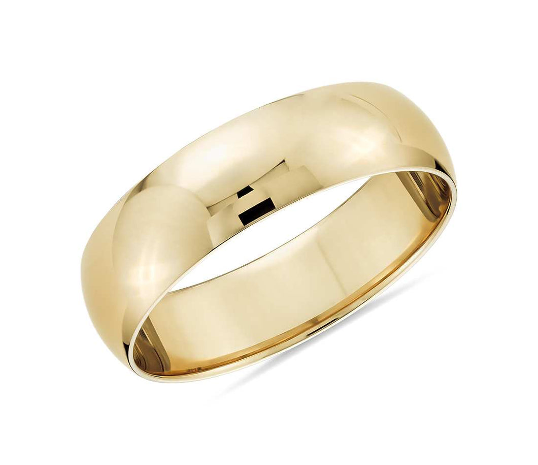 Gold wedding Bands Yellow-6MM