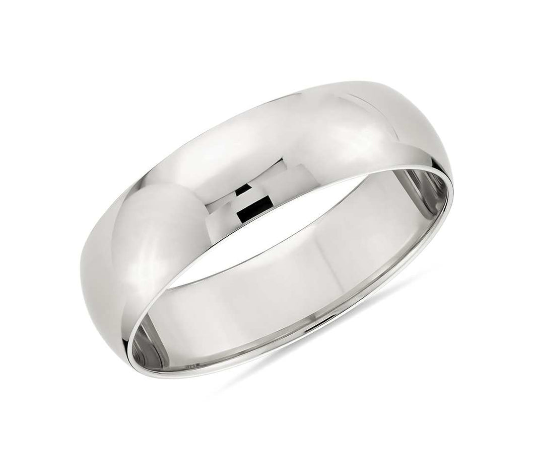 Gold wedding Bands White-6MM