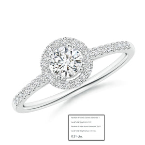 Round Diamond Halo Engagement Ring