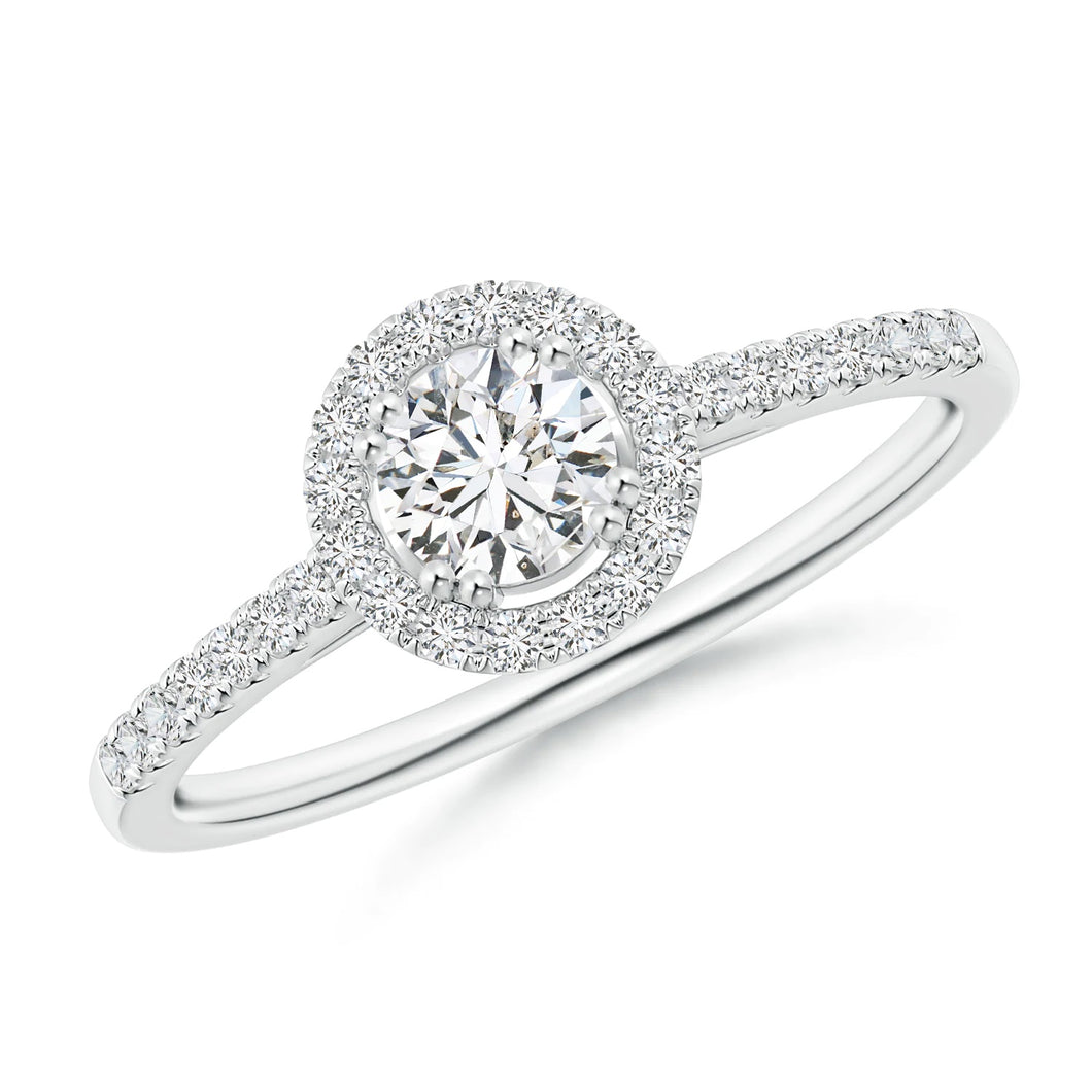 Round Diamond Halo Engagement Ring