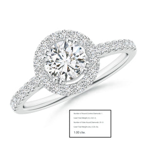 Round Diamond Halo Engagement Ring