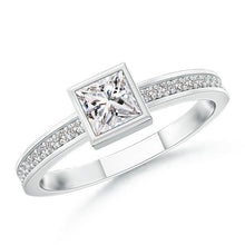 Charger l&#39;image dans la galerie, Diamond Princess Ring 14K White Gold
